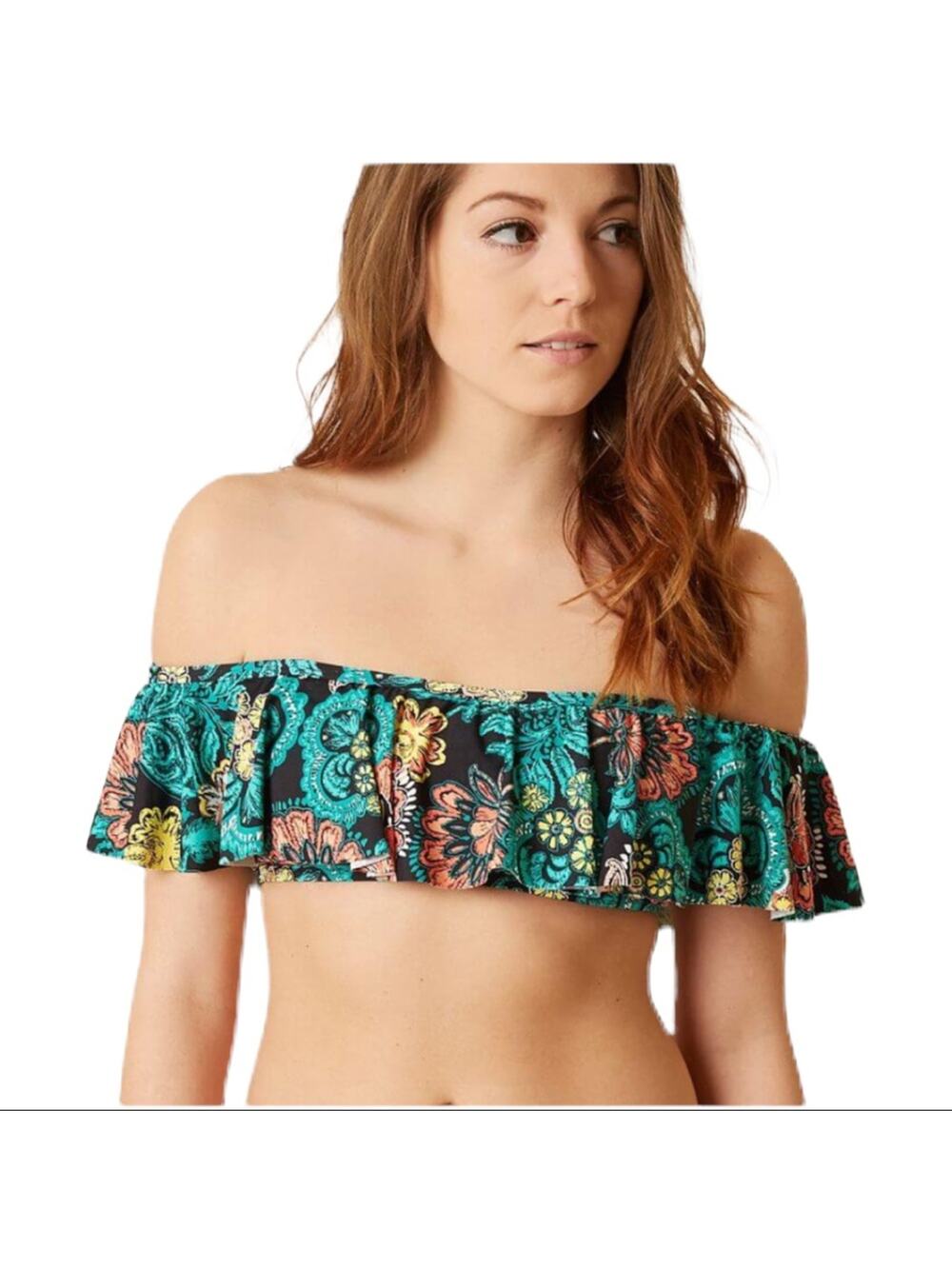 Splendid Swimsuit Farmhouse Ruffled Bandeau Medium Bikini Top New with tags - Picture 1 of 8
